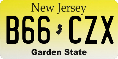 NJ license plate B66CZX