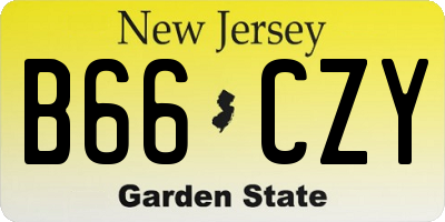 NJ license plate B66CZY