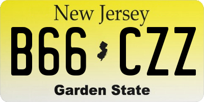 NJ license plate B66CZZ
