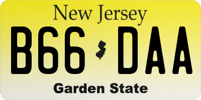NJ license plate B66DAA