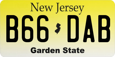 NJ license plate B66DAB