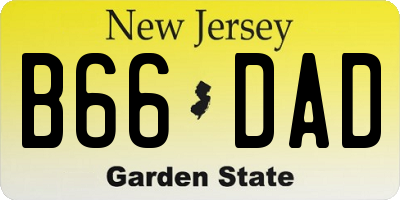NJ license plate B66DAD