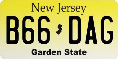 NJ license plate B66DAG