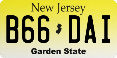 NJ license plate B66DAI
