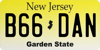 NJ license plate B66DAN
