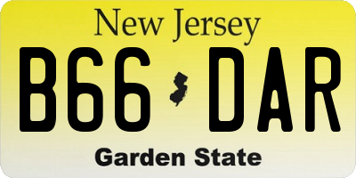 NJ license plate B66DAR
