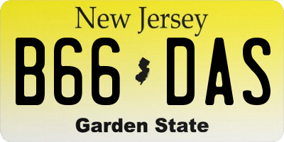 NJ license plate B66DAS