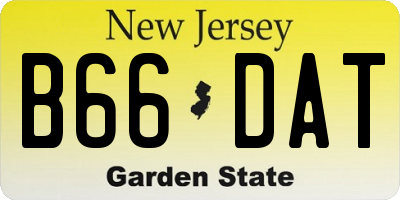 NJ license plate B66DAT