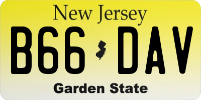 NJ license plate B66DAV