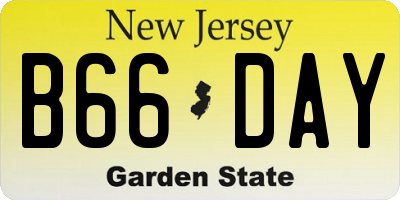NJ license plate B66DAY