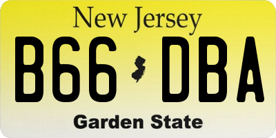 NJ license plate B66DBA