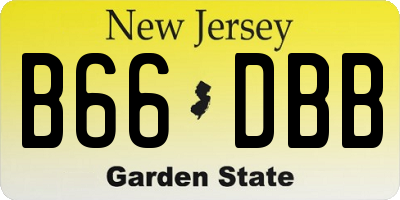 NJ license plate B66DBB