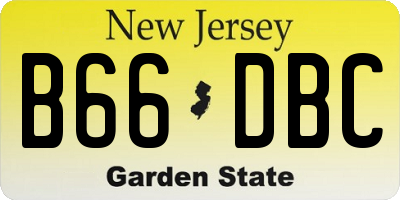 NJ license plate B66DBC