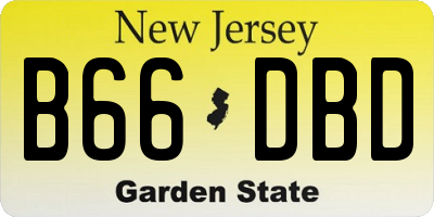 NJ license plate B66DBD