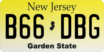 NJ license plate B66DBG