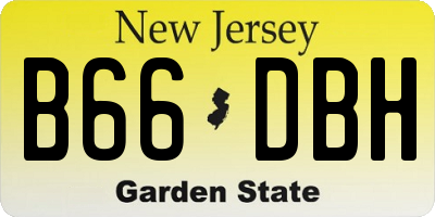 NJ license plate B66DBH