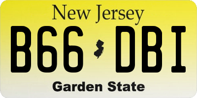 NJ license plate B66DBI
