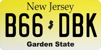 NJ license plate B66DBK