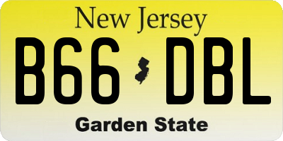 NJ license plate B66DBL