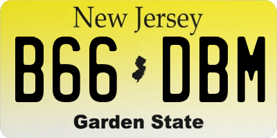 NJ license plate B66DBM