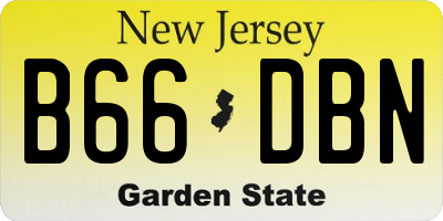 NJ license plate B66DBN