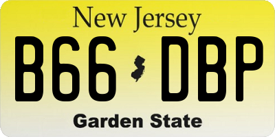 NJ license plate B66DBP