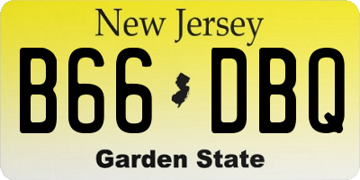 NJ license plate B66DBQ