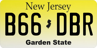 NJ license plate B66DBR