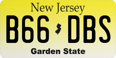 NJ license plate B66DBS