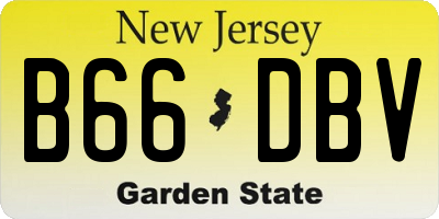NJ license plate B66DBV