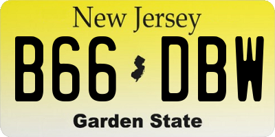 NJ license plate B66DBW
