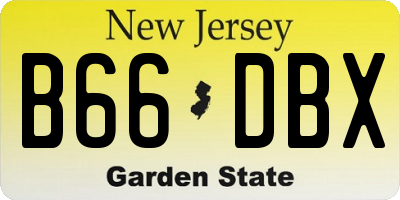 NJ license plate B66DBX