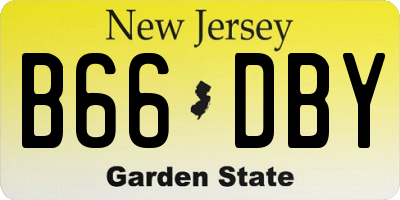 NJ license plate B66DBY
