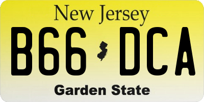 NJ license plate B66DCA