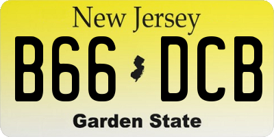 NJ license plate B66DCB