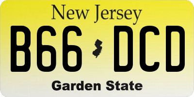 NJ license plate B66DCD