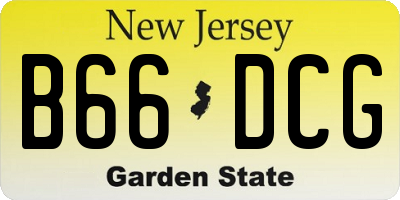 NJ license plate B66DCG