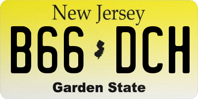 NJ license plate B66DCH