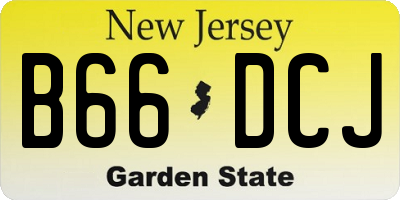 NJ license plate B66DCJ