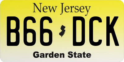 NJ license plate B66DCK