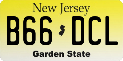 NJ license plate B66DCL
