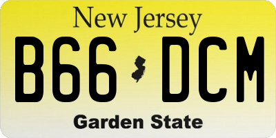 NJ license plate B66DCM