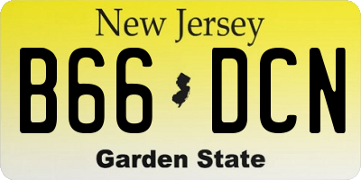 NJ license plate B66DCN
