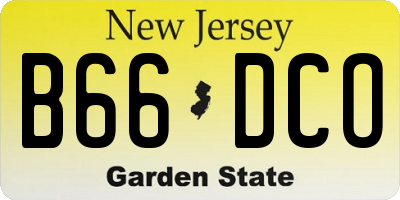 NJ license plate B66DCO