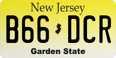 NJ license plate B66DCR