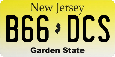 NJ license plate B66DCS