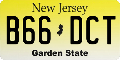 NJ license plate B66DCT