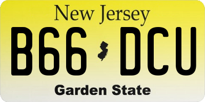 NJ license plate B66DCU