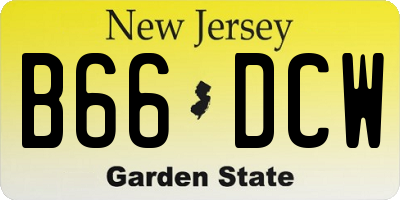 NJ license plate B66DCW