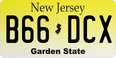 NJ license plate B66DCX